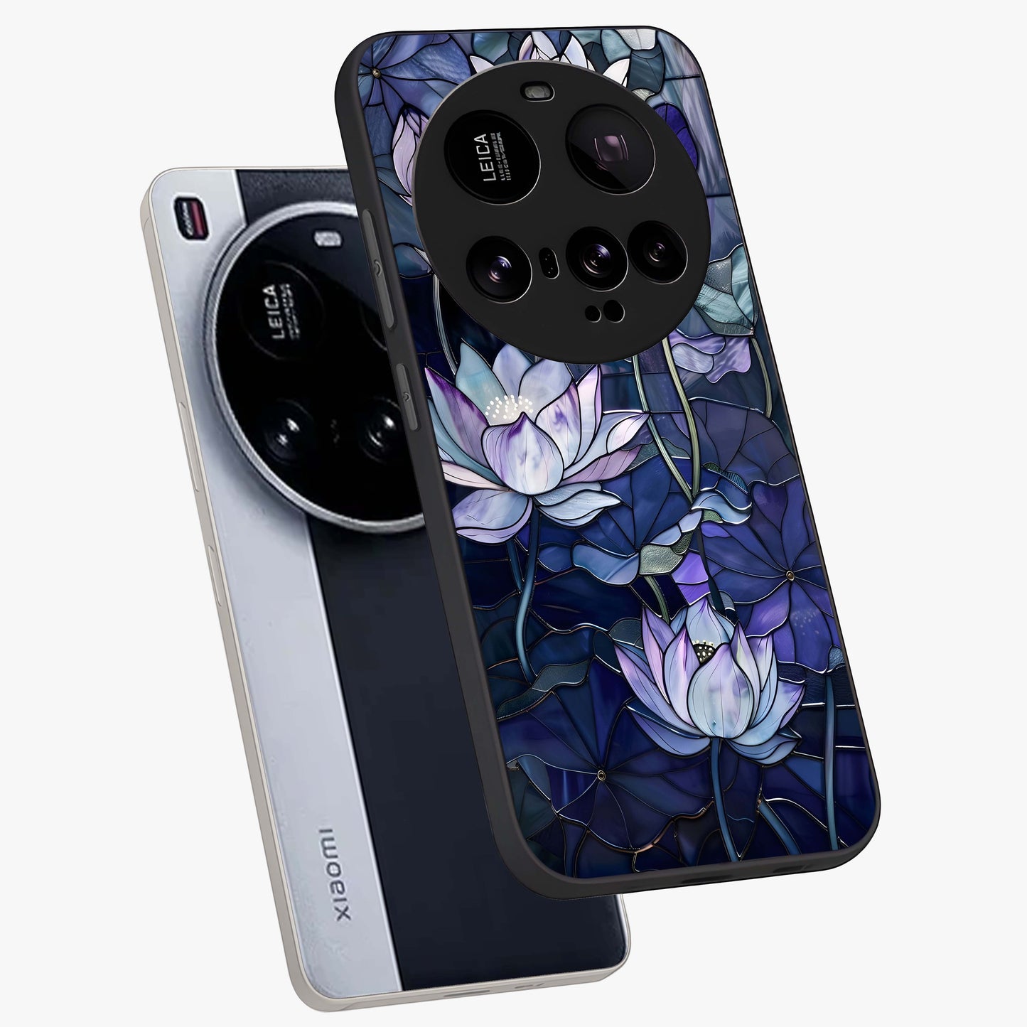 Gloss Petal Rush Glass Case displayed in angled mockup highlighting vibrant petal design with elegant floral aesthetic.