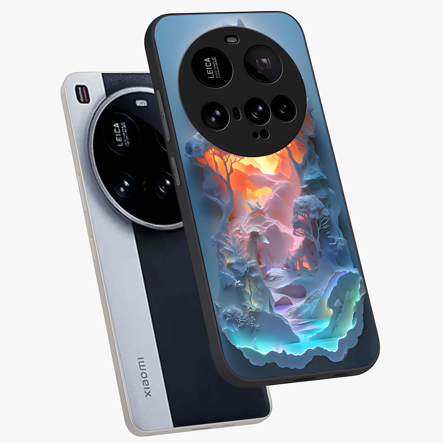 Glow Forest Portal Glass Case displayed in angled mockup highlighting mystical forest design with magical glowing aesthetic.