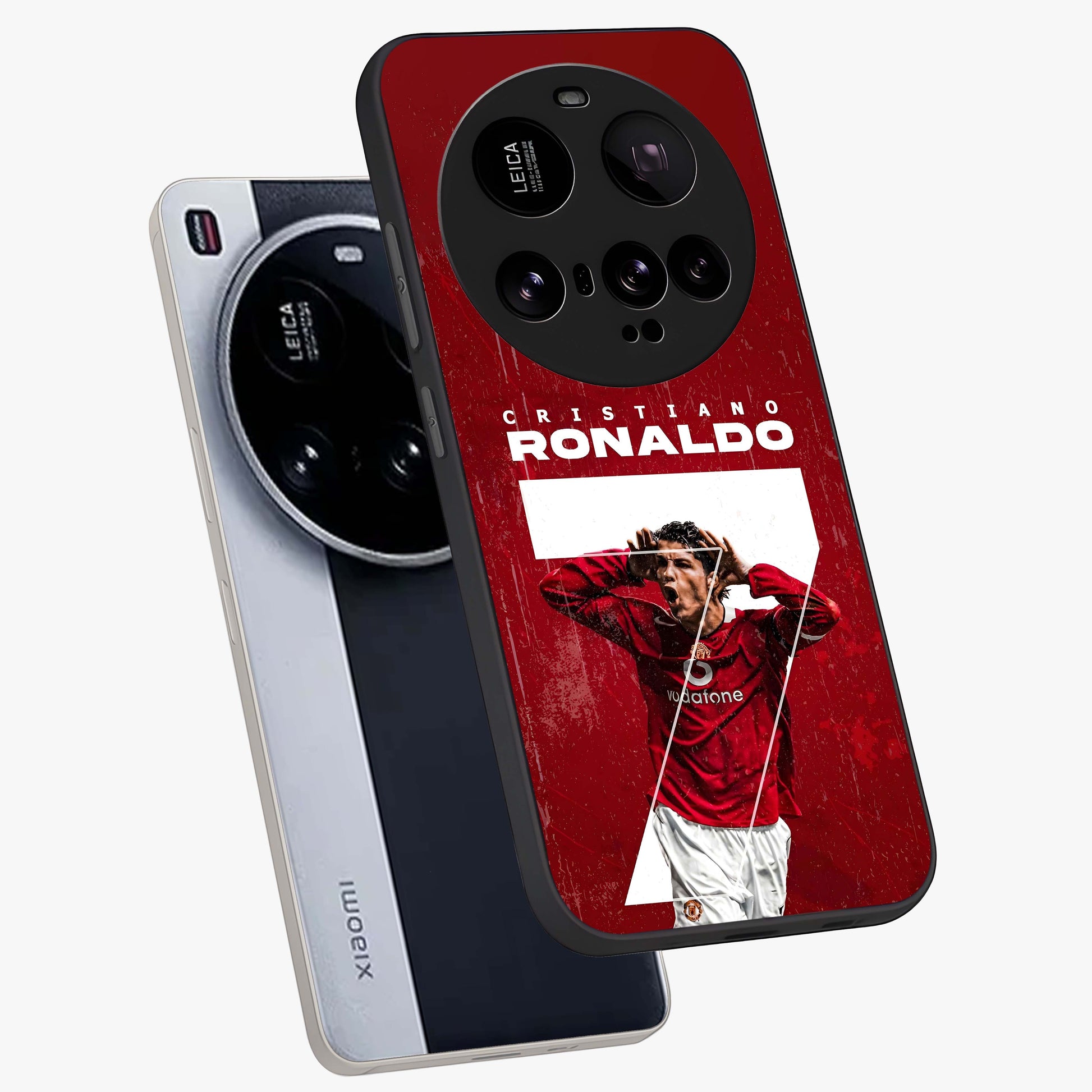 Goal Celebration Legacy Glass Case displayed in angled mockup highlighting energetic sports celebration design with bold athletic theme.