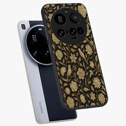Golden Evil Eye Mandala Glass Case displayed in angled mockup highlighting protective evil eye symbol with golden mandala design.