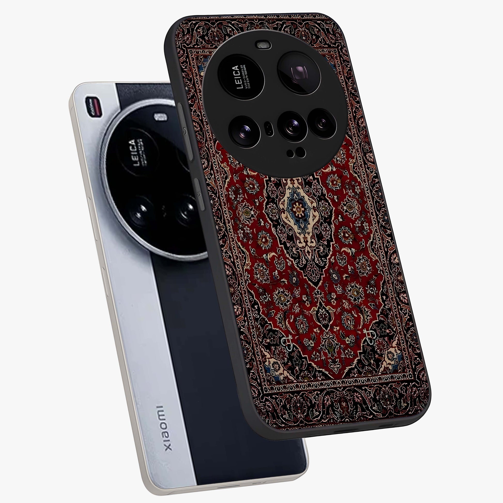 Heritage Carpet Royale Glass Case displayed in angled mockup highlighting intricate royal carpet design with heritage aesthetic.