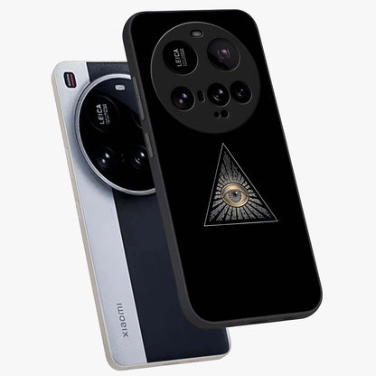 Illuminati Evil Glass Case displayed in angled mockup highlighting dark occult inspired design with bold aesthetic style.