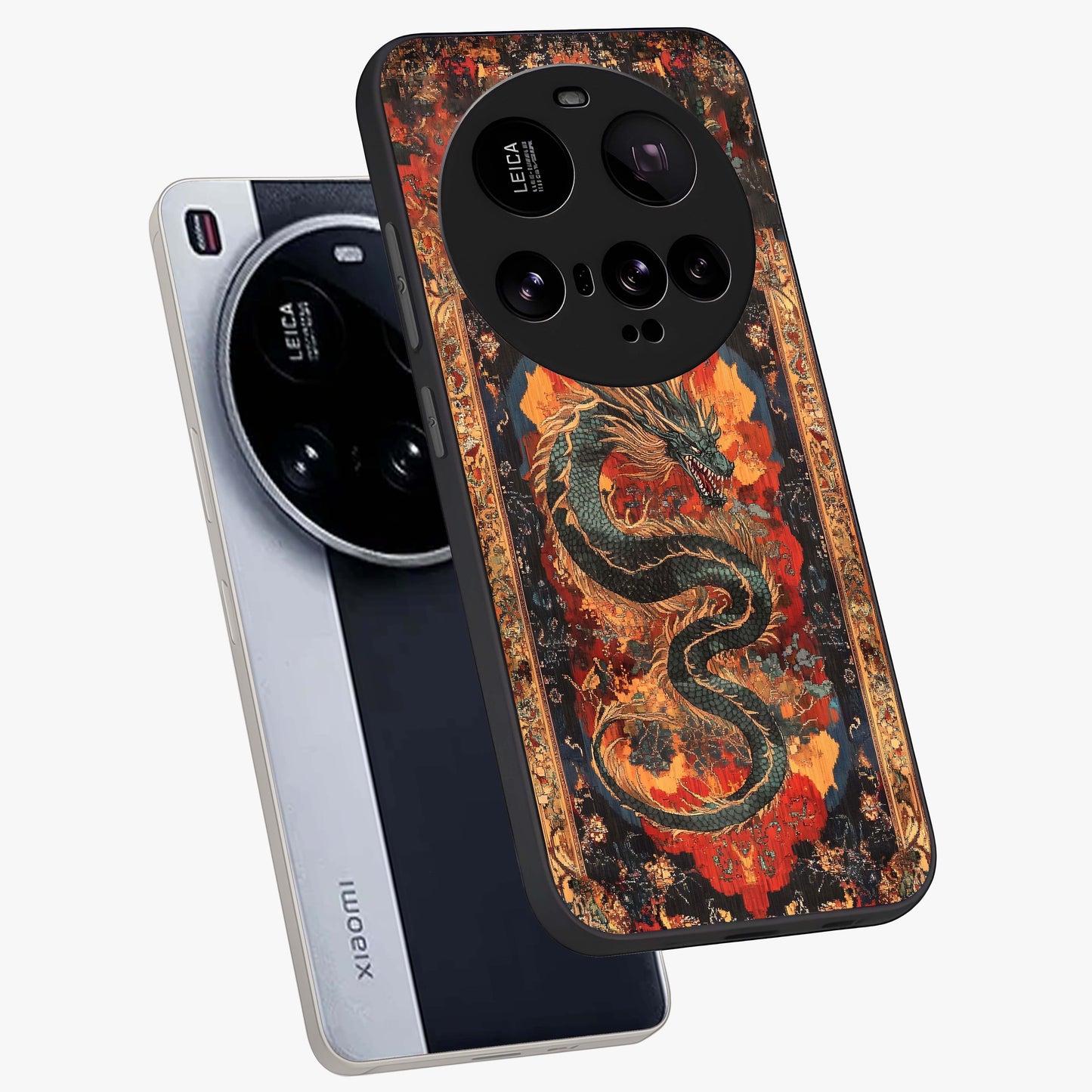 Inferno Dragon Soul Glass Case displayed in angled mockup highlighting powerful dragon illustration with inferno aesthetic.