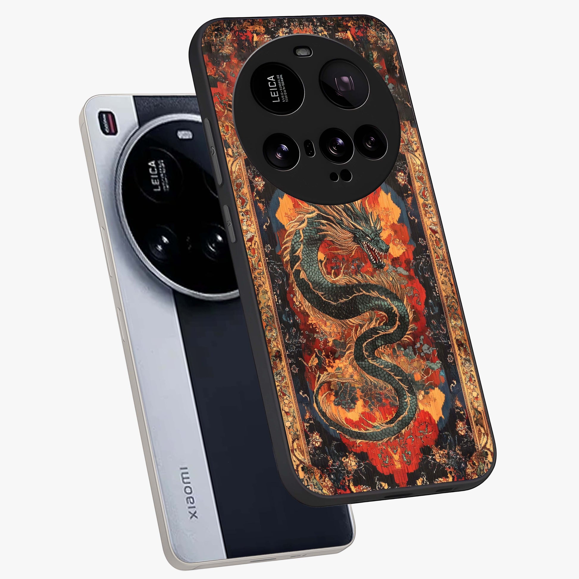 Inferno Dragon Soul Glass Case displayed in angled mockup highlighting powerful dragon illustration with inferno aesthetic.