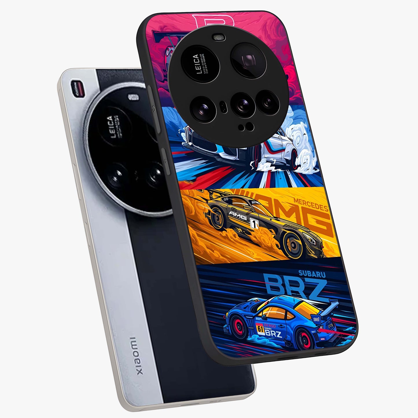 JDM Sports Car Glass Case displayed in angled mockup highlighting sleek Japanese racing car design with automotive aesthetic.