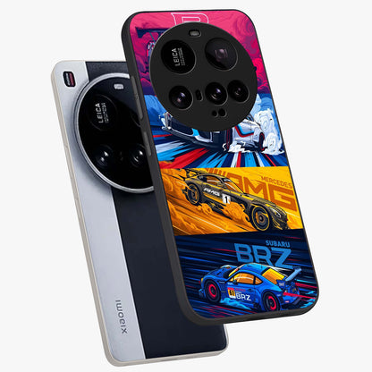 JDM Sports Car Glass Case displayed in angled mockup highlighting sleek Japanese racing car design with automotive aesthetic.