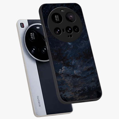 Lunar Veil Silence Glass Case displayed in angled mockup highlighting soft lunar design with peaceful celestial aesthetic.