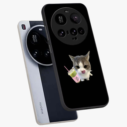 Matcha Cat Style Glass Case displayed in angled mockup highlighting playful feline design with pastel matcha aesthetic.