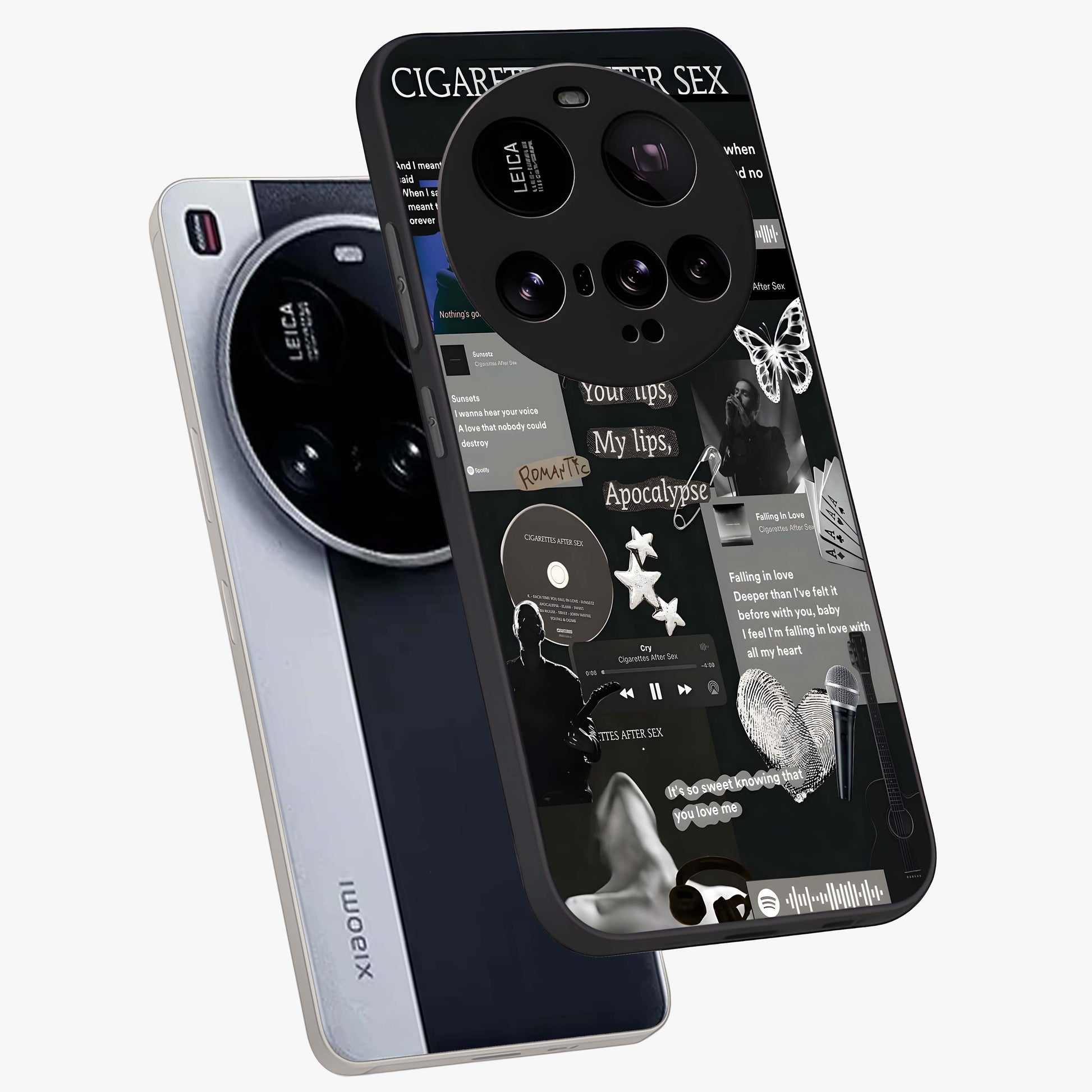 Midnight Love Echo Glass Case displayed in angled mockup highlighting elegant love inspired design with deep aesthetic style.
