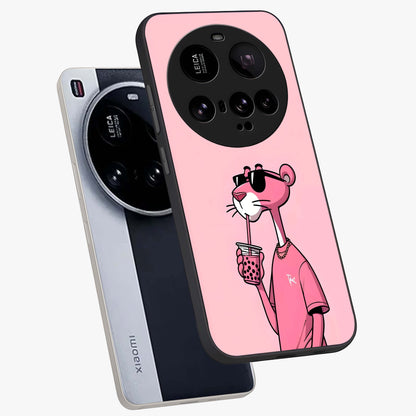 Pink Panther Glass Case displayed in angled mockup highlighting playful cartoon character design with vibrant pink aesthetic.