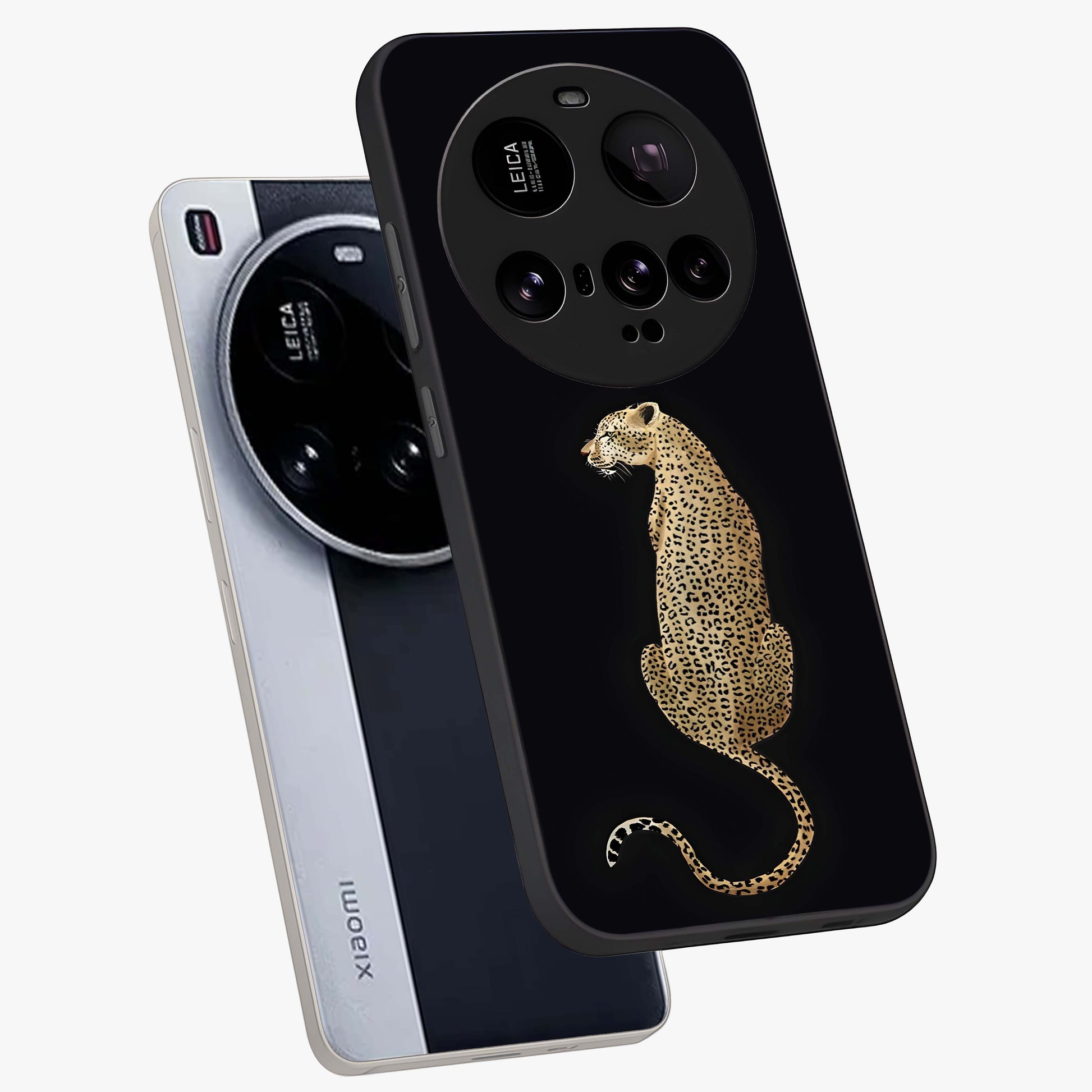 Regal Leopard Glass Case displayed in angled mockup highlighting powerful animal illustration with stylish wild aesthetic.
