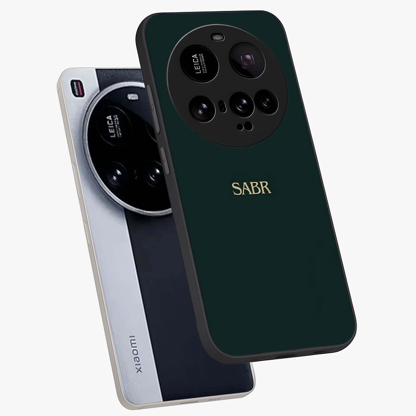 Sabr Minimal Patience Glass Case displayed in angled mockup highlighting simple inspirational design with clean aesthetic style.