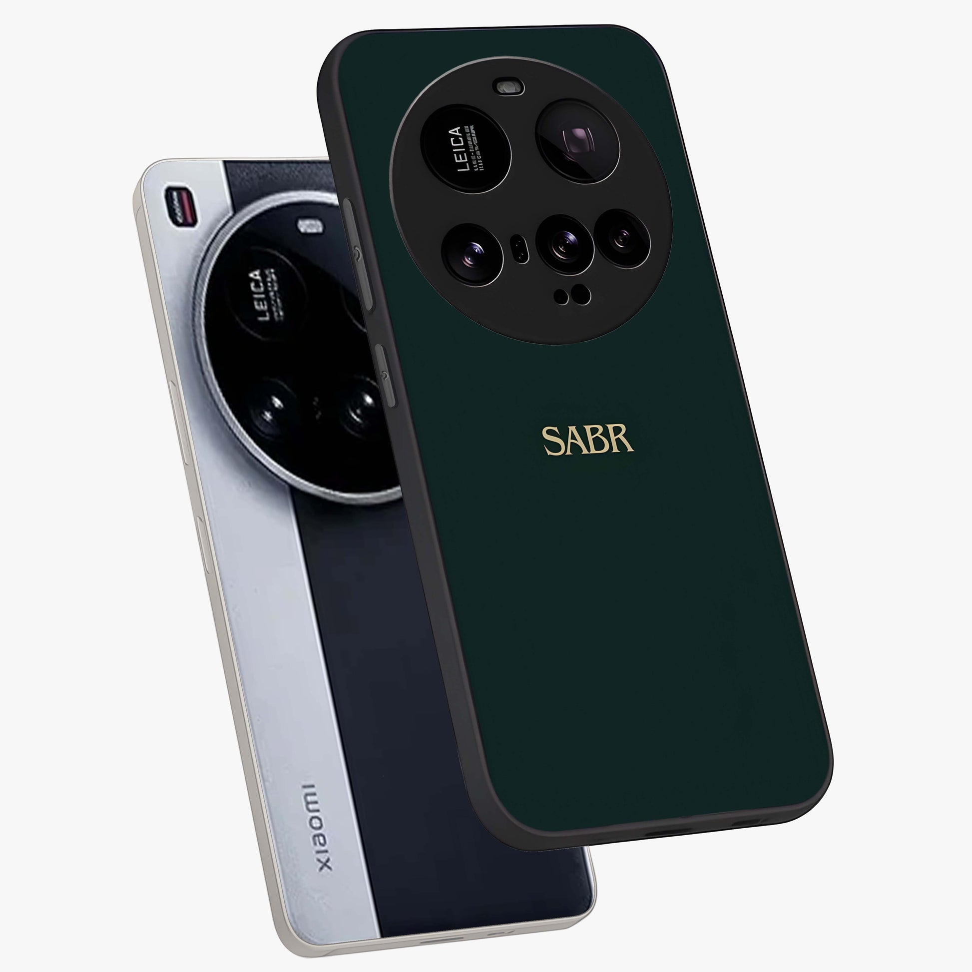 Sabr Minimal Patience Glass Case displayed in angled mockup highlighting simple inspirational design with clean aesthetic style.
