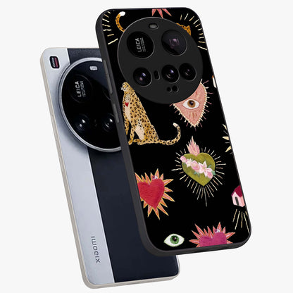 Sacred Jungle Heart Glass Case displayed in angled mockup highlighting lush tropical design with natural aesthetic style.