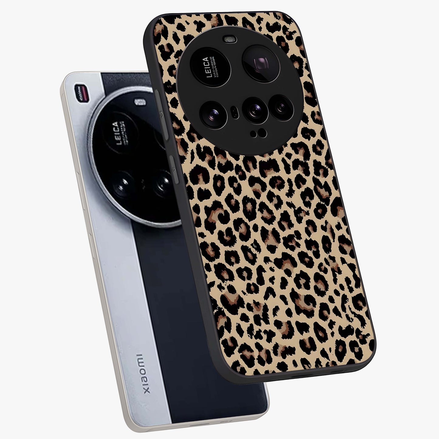 Savage Chic Pattern Glass Case displayed in angled mockup highlighting bold fashion inspired design with chic aesthetic.