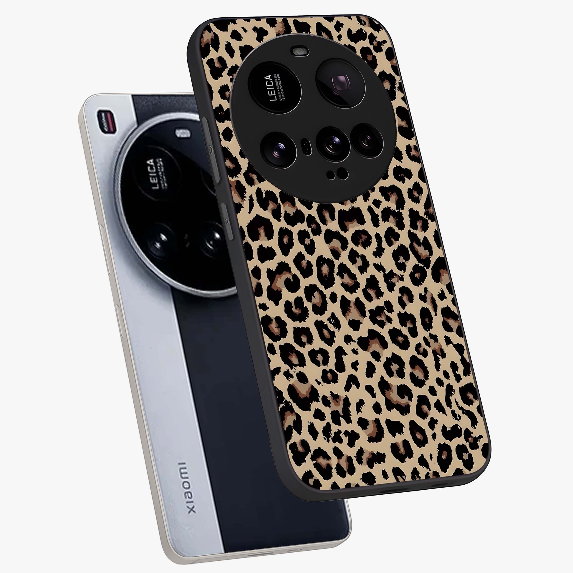 Savage Chic Pattern Glass Case displayed in angled mockup highlighting bold fashion inspired design with chic aesthetic.
