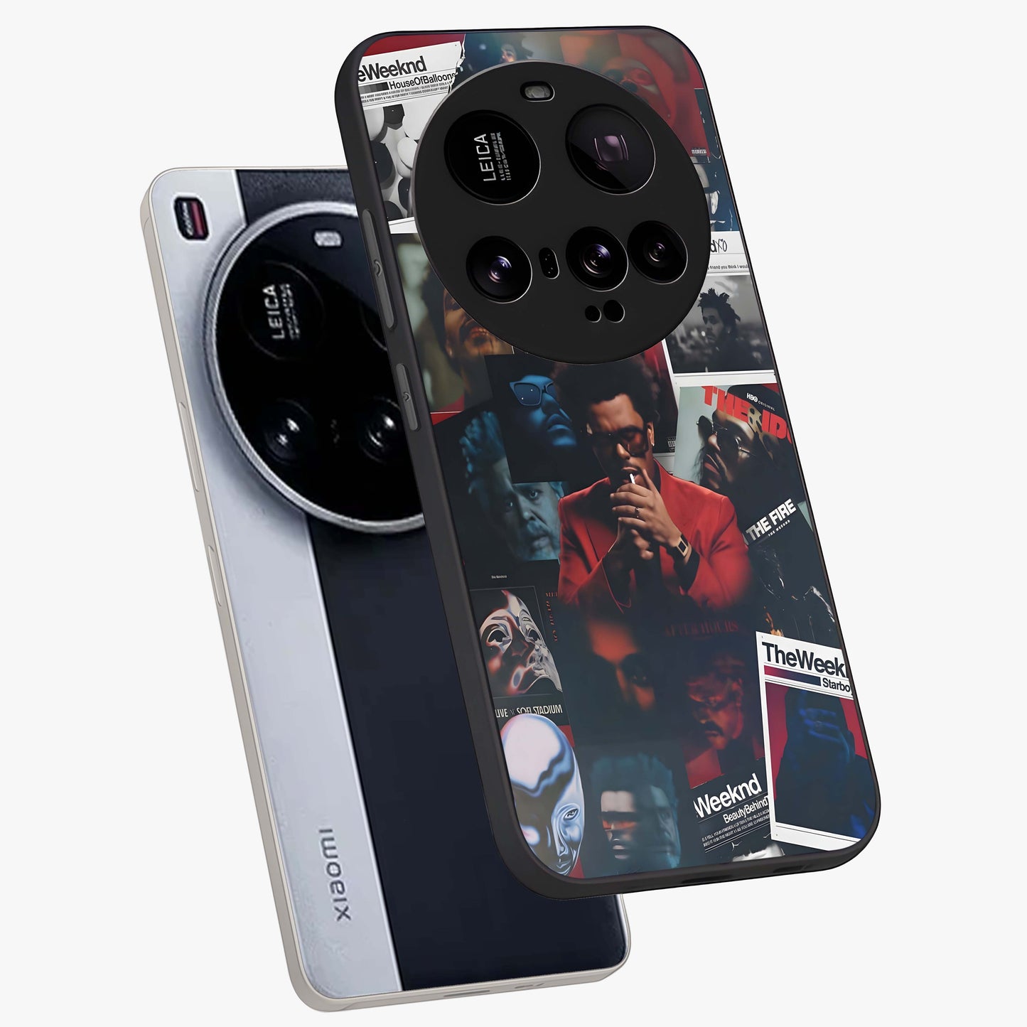 The Weeknd Glass Case displayed in angled mockup highlighting stylish pop culture inspired design with modern aesthetic.