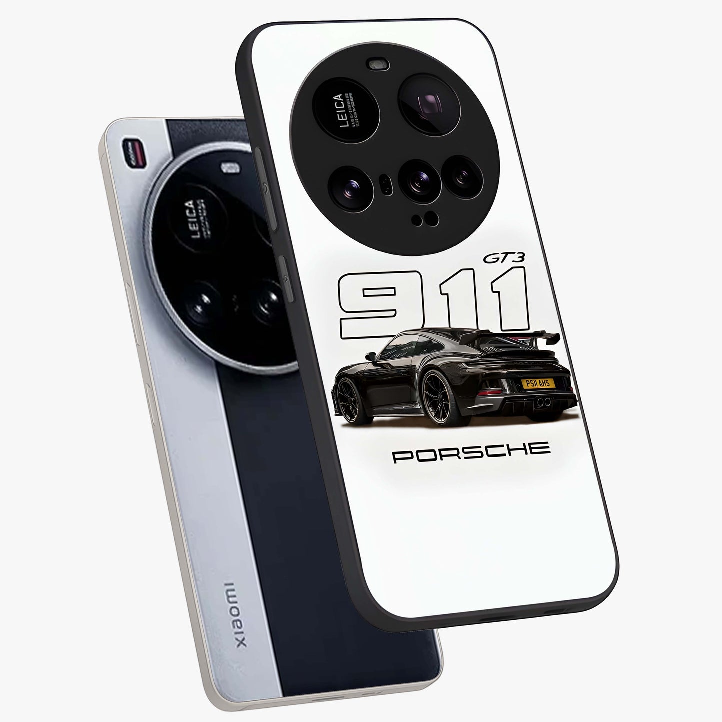Turbo Legacy Icon Glass Case displayed in angled mockup highlighting dynamic automotive design with performance aesthetic.