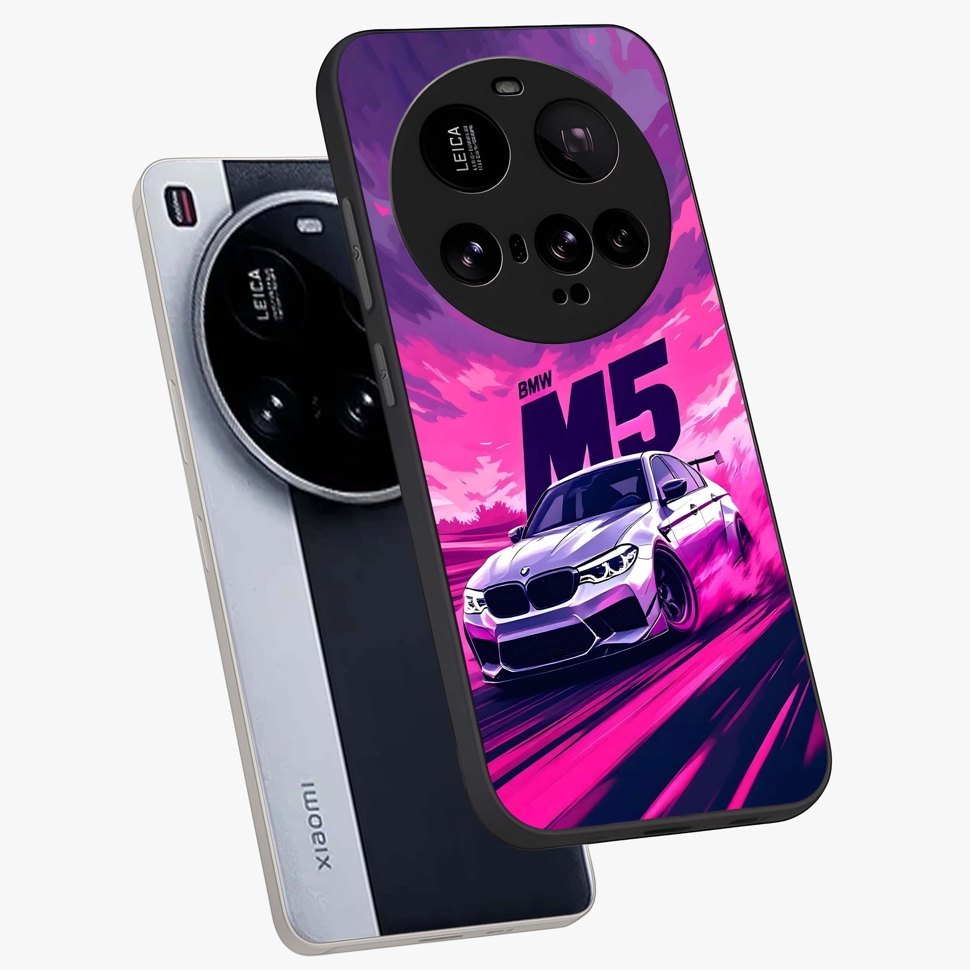 Velocity Drift Pulse Glass Case displayed in angled mockup highlighting dynamic drift design with sporty automotive aesthetic.