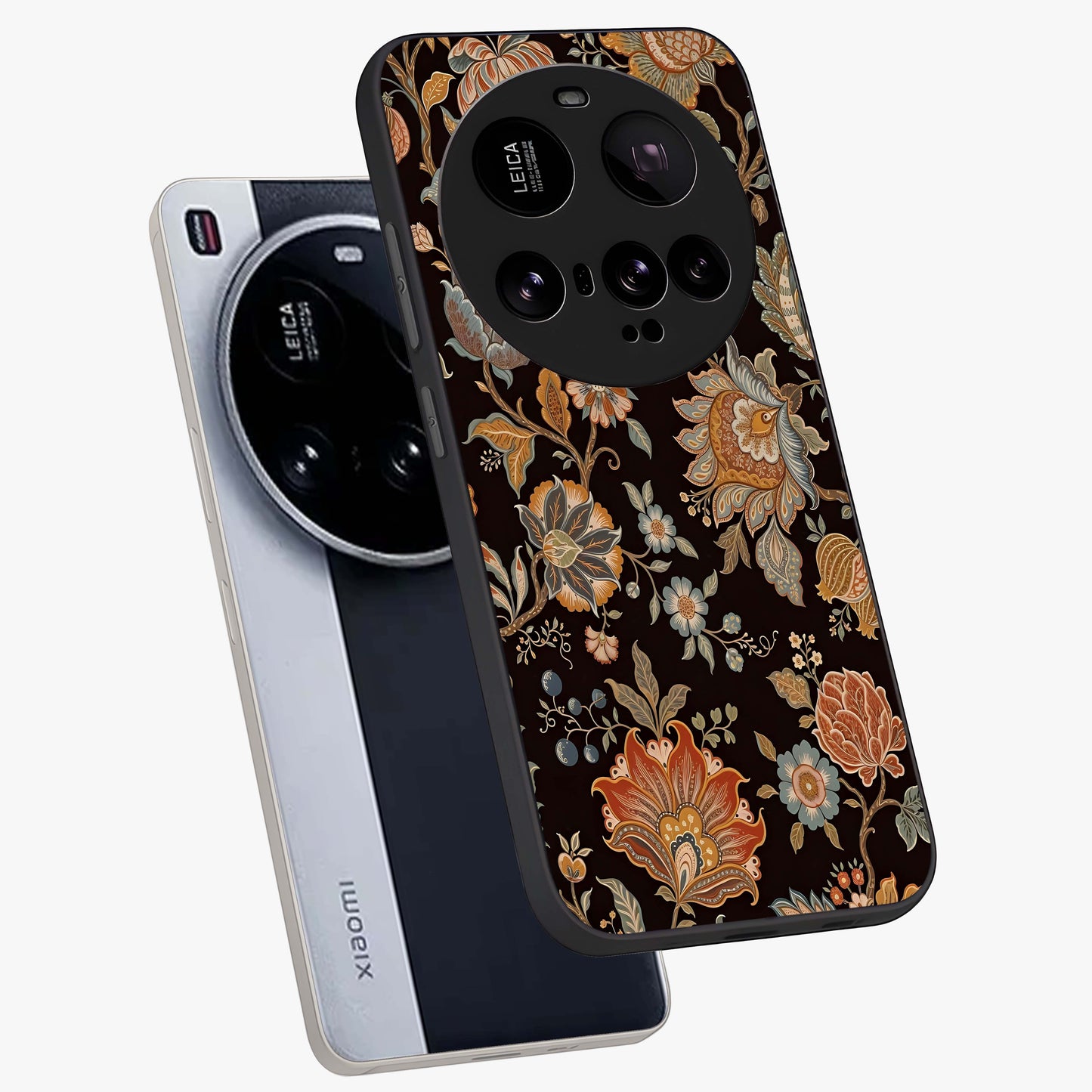 Vintage Floral Dream Glass Case displayed in angled mockup highlighting elegant vintage flower design with soft aesthetic style.