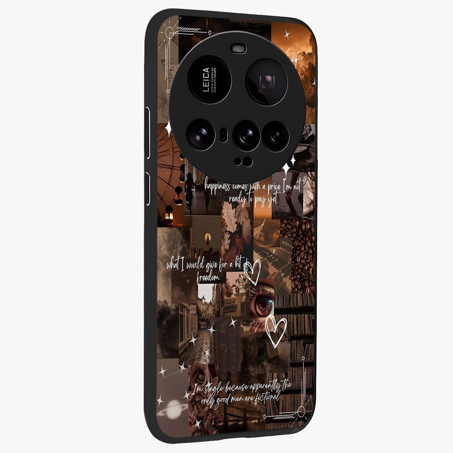 Bittersweet Aesthetic Chaos Glass Case upright view showcasing bold artistic chaos design with modern aesthetic style.