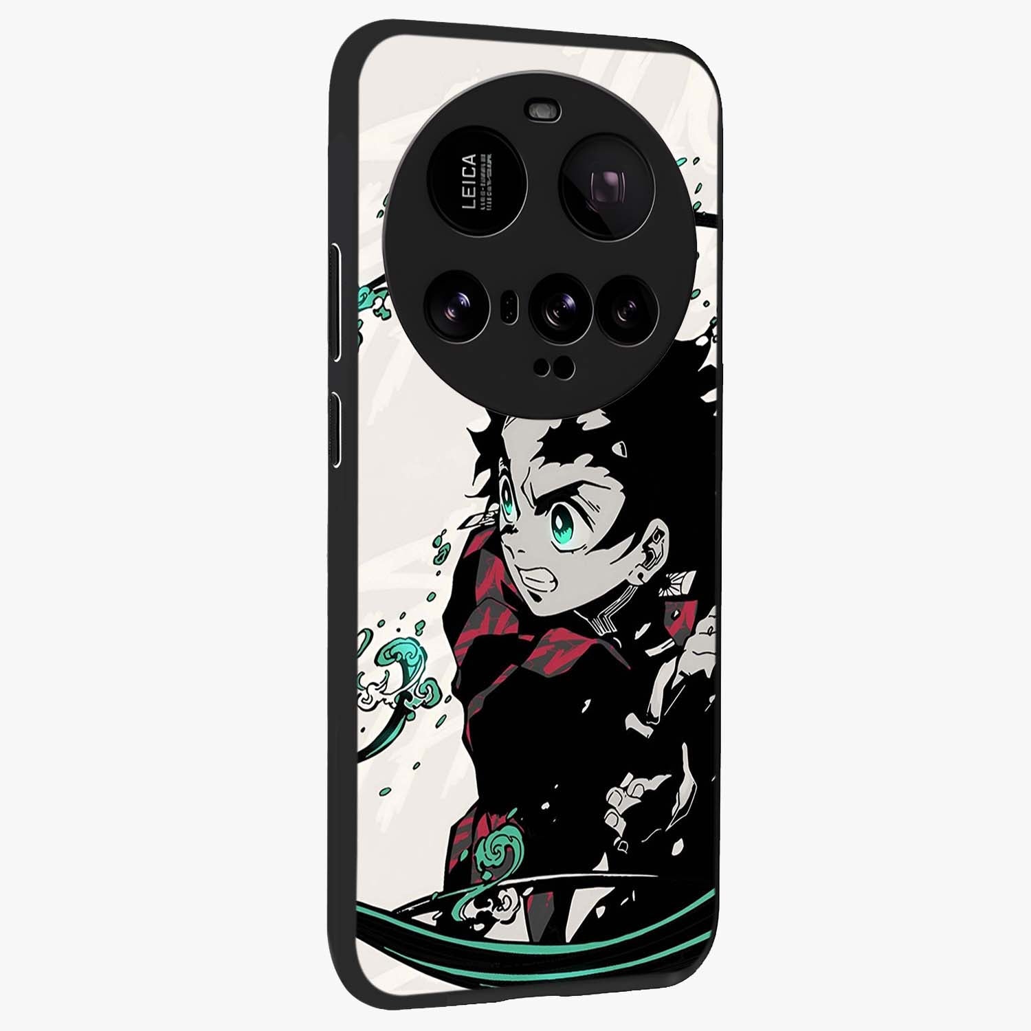 Demon Slayer Glass Case upright view showcasing powerful anime artwork with intense warrior theme.