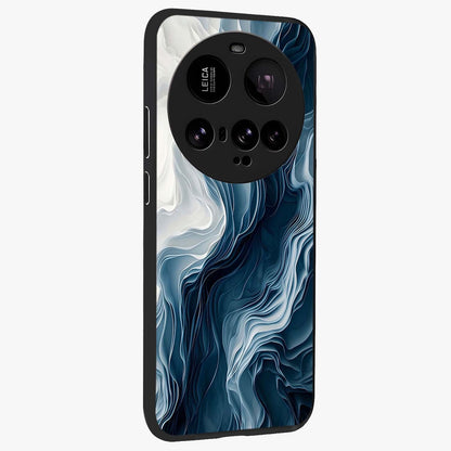 Ethereal Paper Marble Glass Case upright view showcasing smooth marble artwork with refined minimalist theme.