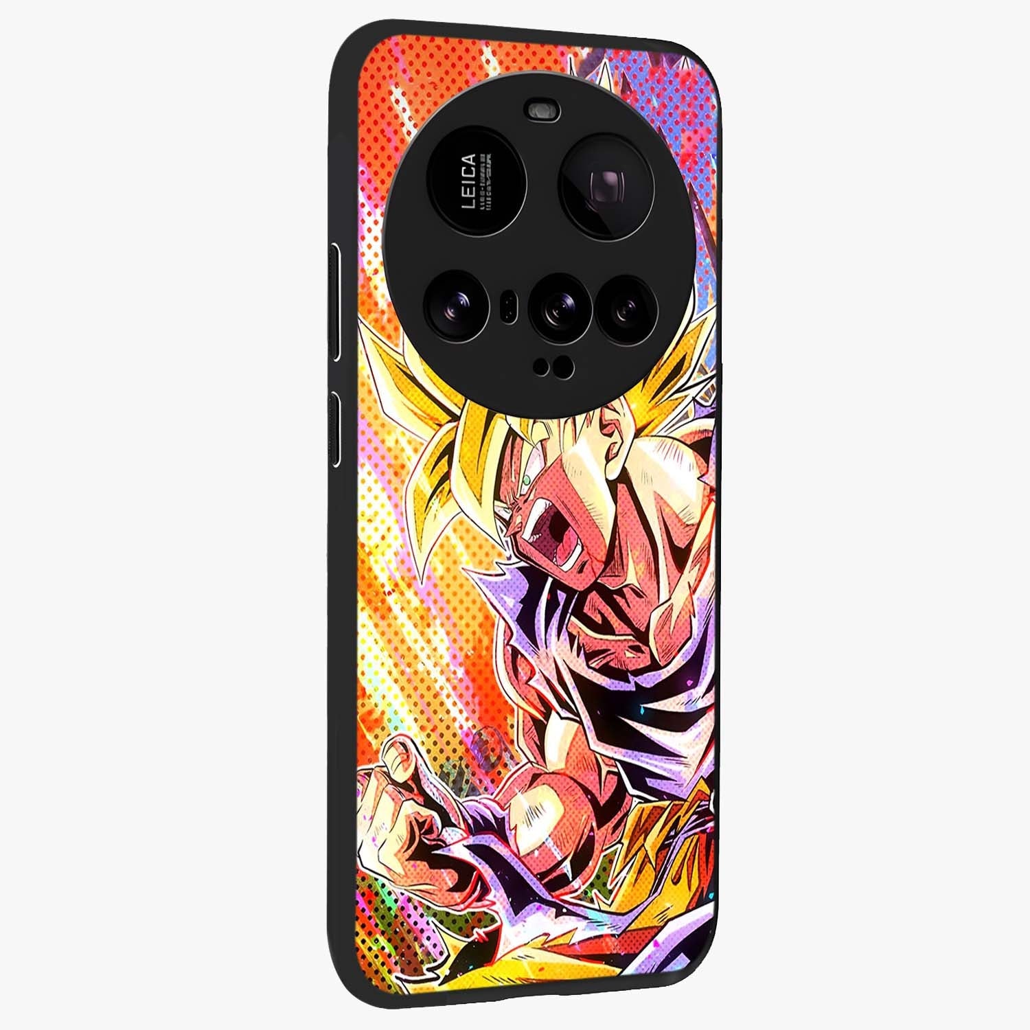 Firing Goku Glass Case upright view showcasing energetic anime artwork with bold warrior theme.