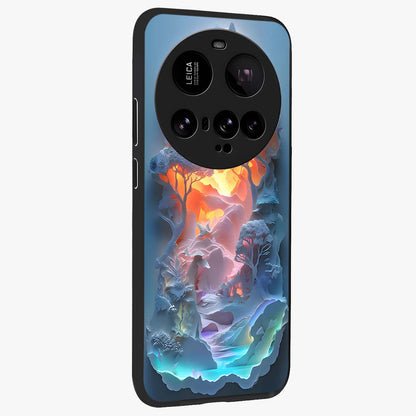 Glow Forest Portal Glass Case upright view showcasing enchanted forest portal artwork with fantasy nature theme.