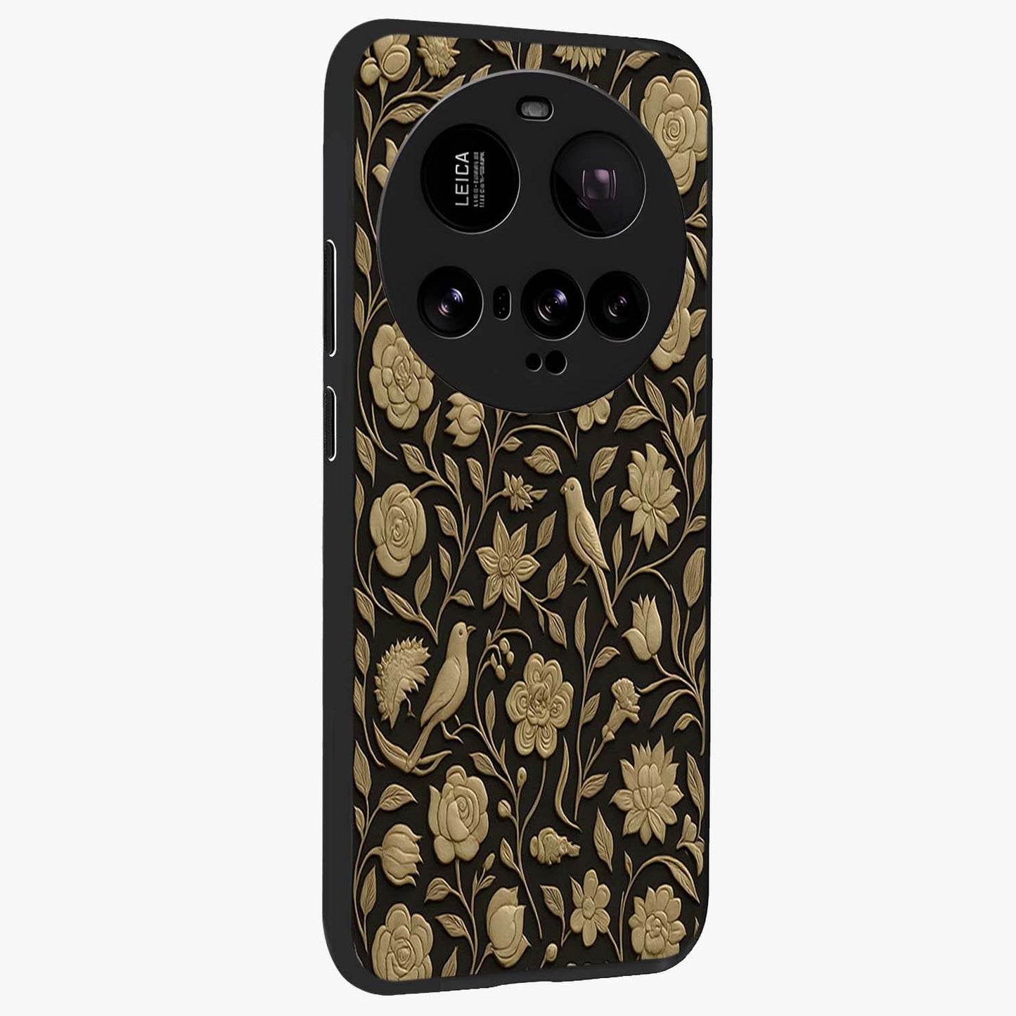 Golden Evil Eye Mandala Glass Case upright view showcasing decorative evil eye mandala artwork with spiritual aesthetic style.