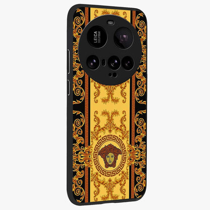 Golden Lotus Glow Glass Case upright view showcasing luminous lotus artwork with peaceful divine theme.