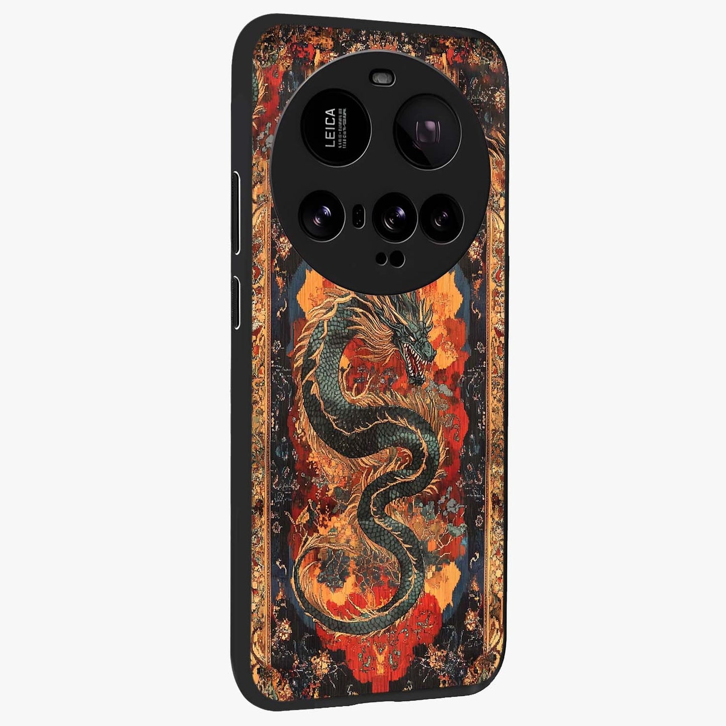 Inferno Dragon Soul Glass Case upright view showcasing intense dragon artwork with fantasy fire theme.