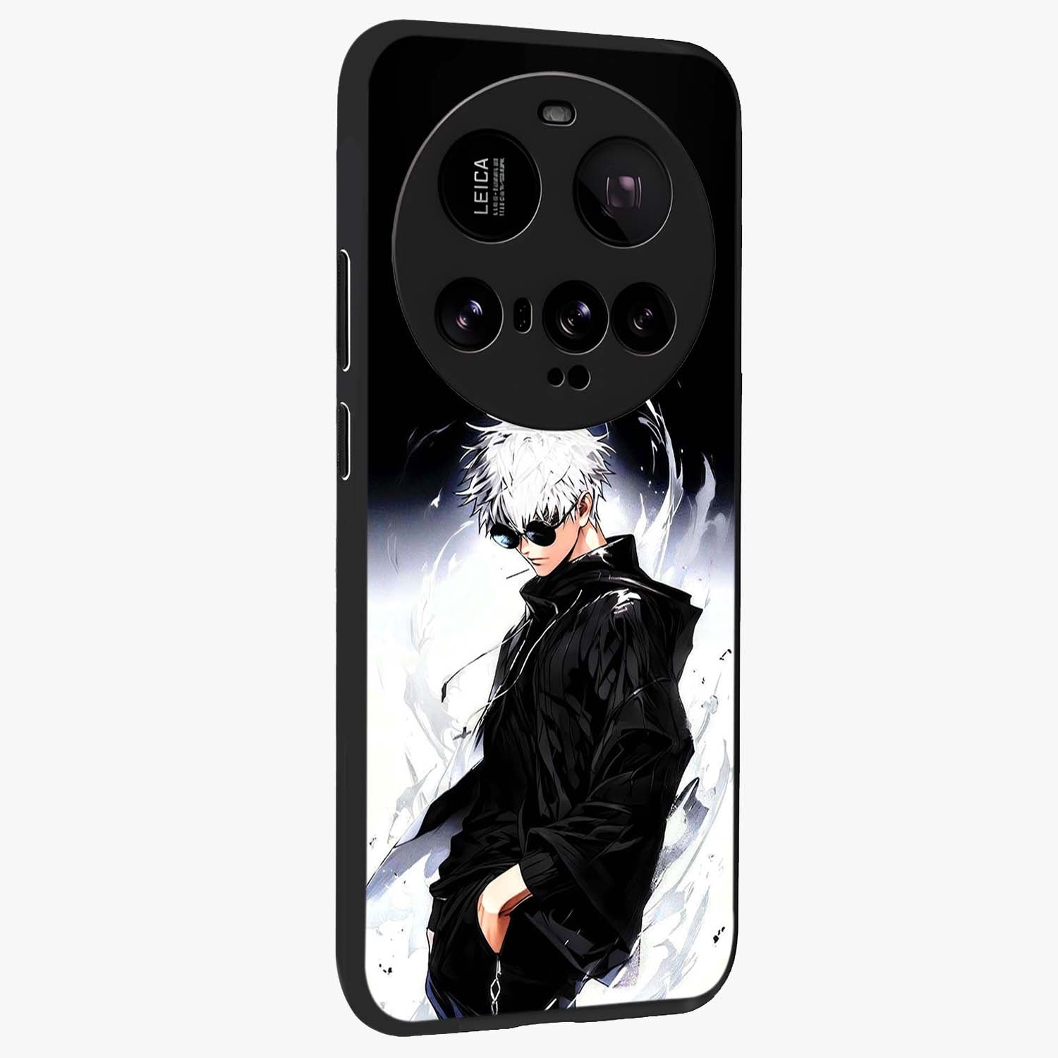 Limitless Shadow King Glass Case upright view showcasing bold shadow warrior artwork with epic fantasy theme.