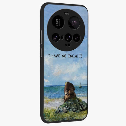 Peace Beyond War Glass Case upright view showcasing powerful peace symbol artwork with inspirational theme.