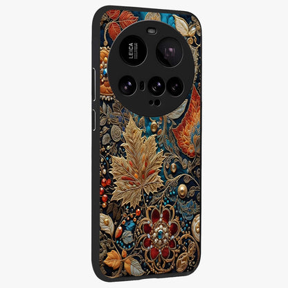 Royal Jewel Garden Glass Case upright view showcasing rich floral artwork with luxurious garden theme.