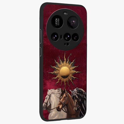 Solar Riders Glass Case upright view showcasing energetic rider artwork with bold adventure theme.