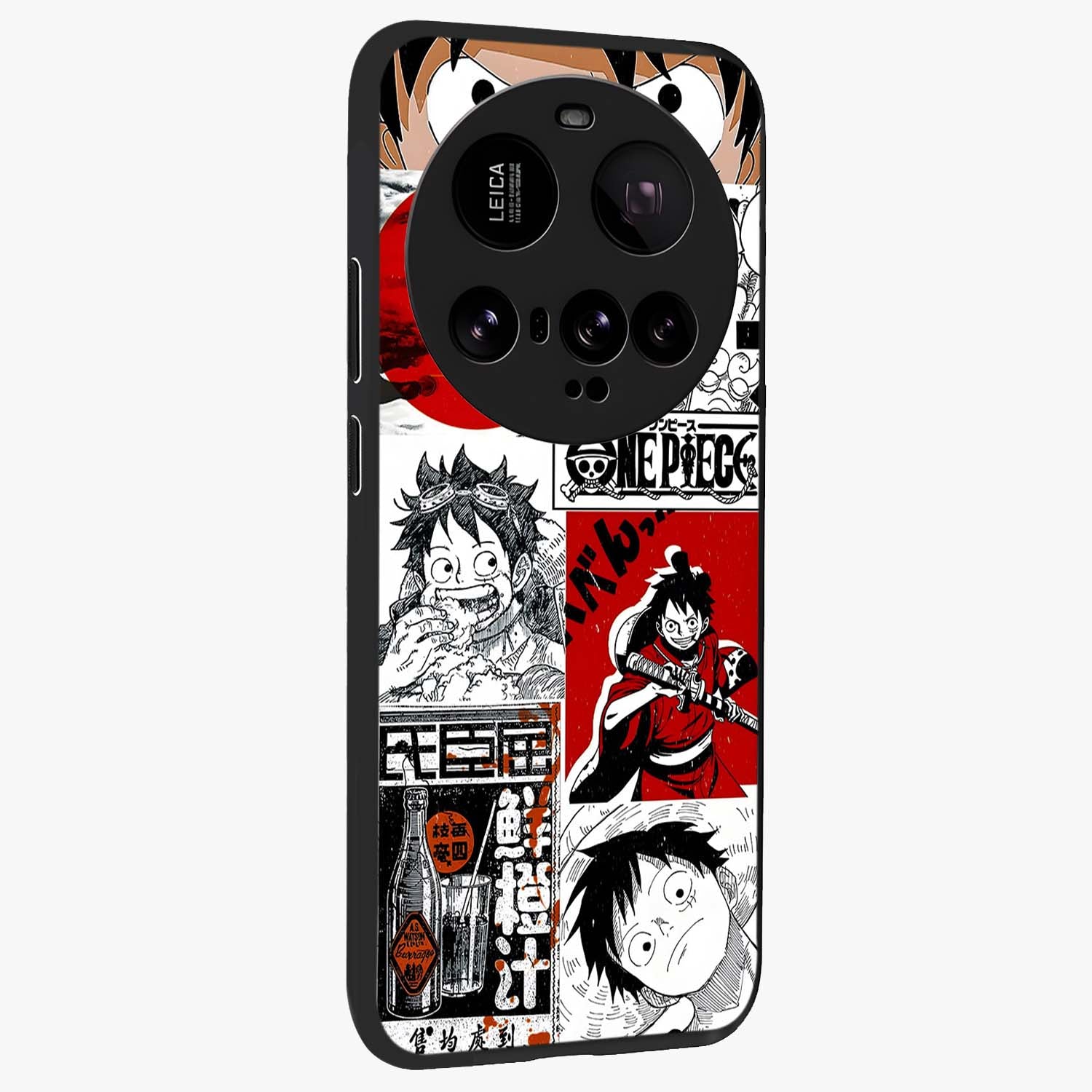 Strawhat Chaos Panels Glass Case upright view showcasing energetic anime artwork with bold adventure theme.