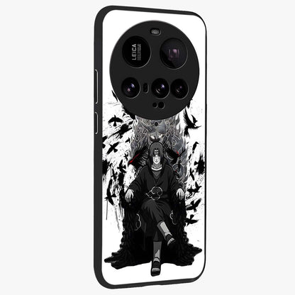 Uchiha Shadow Throne Glass Case upright view showcasing magical underwater galaxy artwork with vibrant cosmic theme.