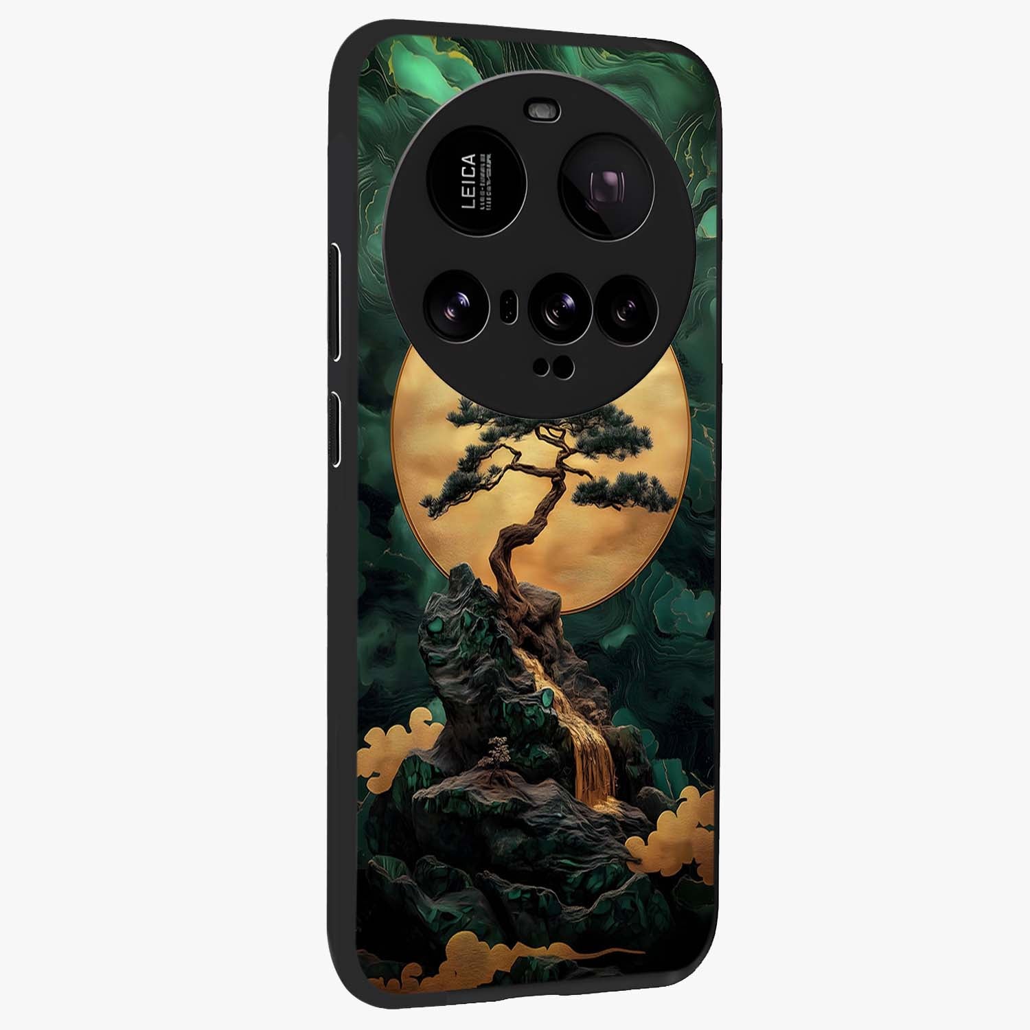 Zen Moon Rise Glass Case upright view showcasing serene moon artwork with tranquil night theme.