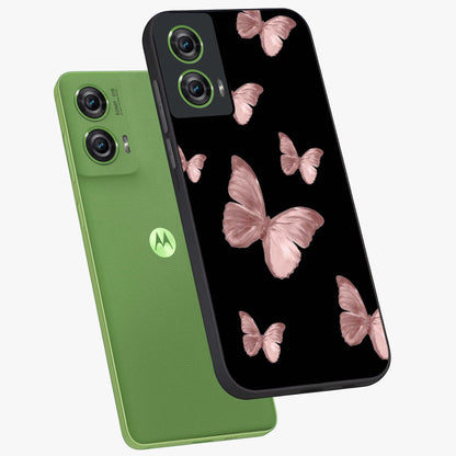 Butterfly Pattern Glass Case displayed in angled mockup highlighting delicate butterfly design and aesthetic pattern style.