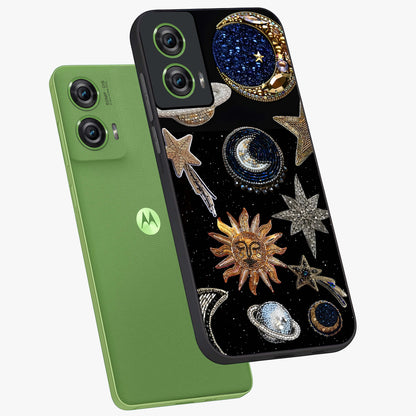 Celestial Gem Constellations Glass Case displayed in angled mockup highlighting gemstone inspired constellation design.