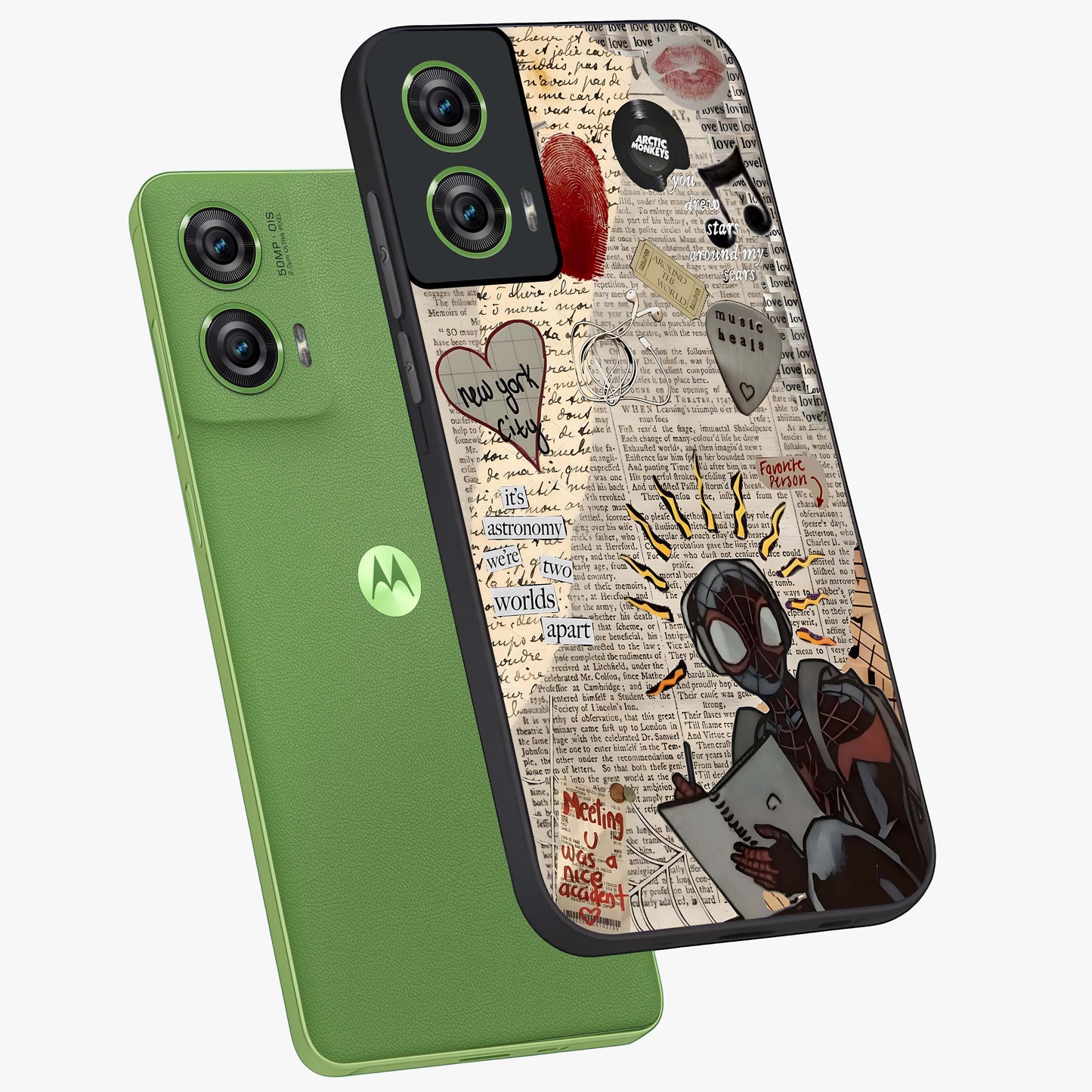 City Dream Sketch Glass Case displayed in angled mockup highlighting minimal city illustration with aesthetic sketch style.