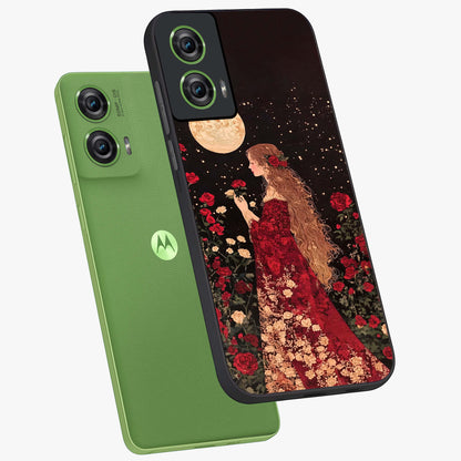 Crimson Dreams Glass Case displayed in angled mockup highlighting soft crimson aesthetic design with artistic theme.