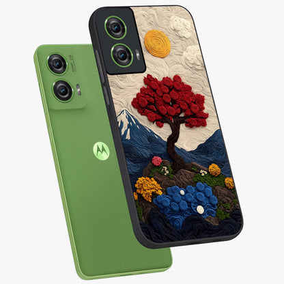 Eternal Nature Tapestry Glass Case displayed in angled mockup highlighting detailed botanical pattern with artistic aesthetic.