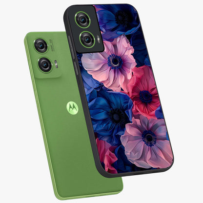 Flower Paper Art Pattern Glass Case displayed in angled mockup highlighting layered paper flower design with artistic aesthetic.