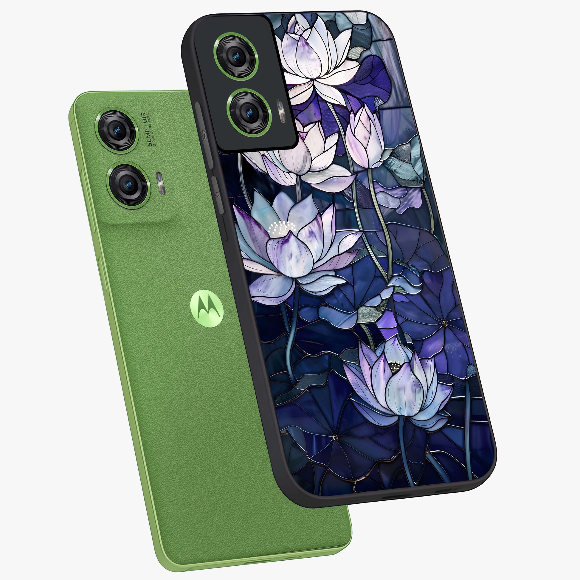 Gloss Petal Rush Glass Case displayed in angled mockup highlighting vibrant petal design with elegant floral aesthetic.