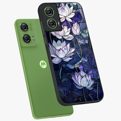 Gloss Petal Rush Glass Case displayed in angled mockup highlighting vibrant petal design with elegant floral aesthetic.