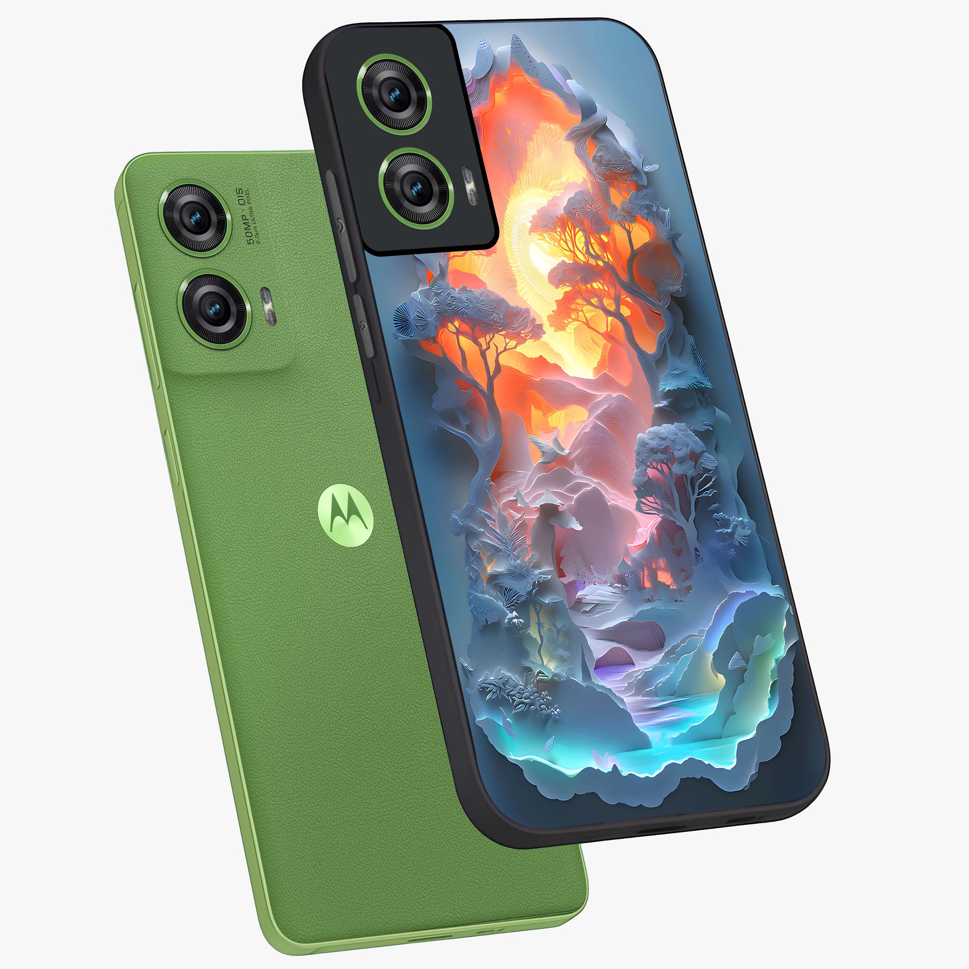 Glow Forest Portal Glass Case displayed in angled mockup highlighting mystical forest design with magical glowing aesthetic.