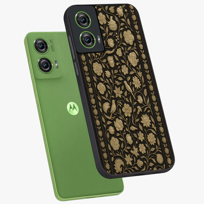 Golden Evil Eye Mandala Glass Case displayed in angled mockup highlighting protective evil eye symbol with golden mandala design.