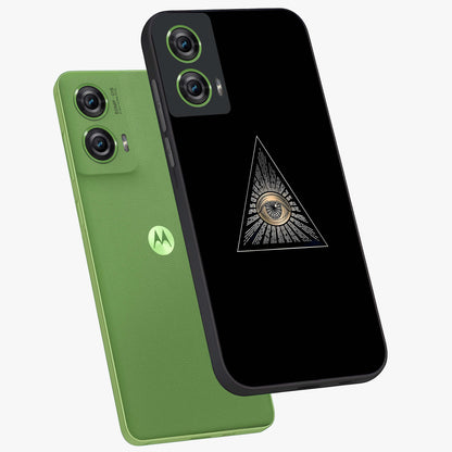 Illuminati Evil Glass Case displayed in angled mockup highlighting dark occult inspired design with bold aesthetic style.